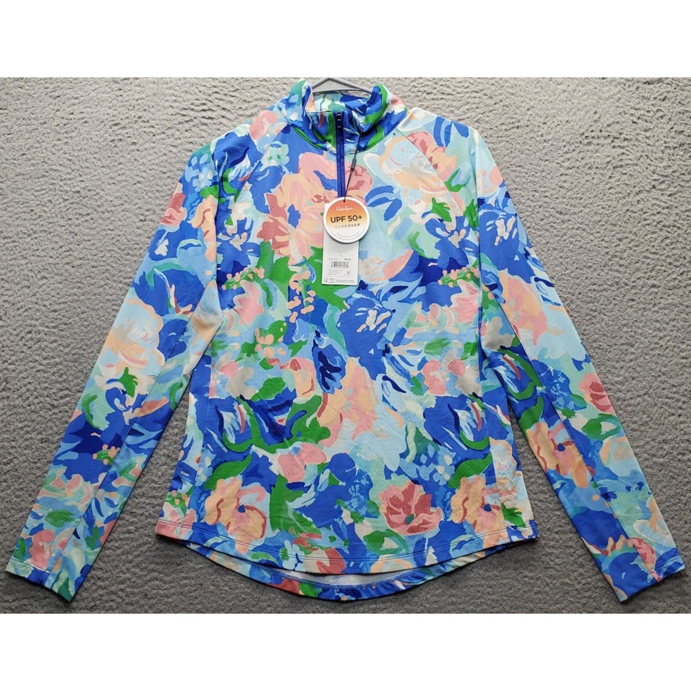 Walter Hagen Golf 1/4 Zip Pullover Womens Small Multi UPF+50 Sun Cover WGH11490P